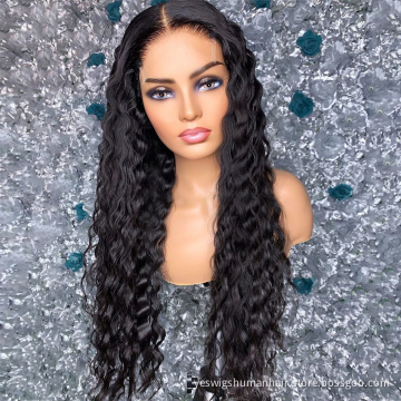 Wholesale Cheap Hd Full Water Wave Lace Front Wig Pre Plucked Raw Indian Virgin Human Hair Transparent Lace Frontal Wig Vendor